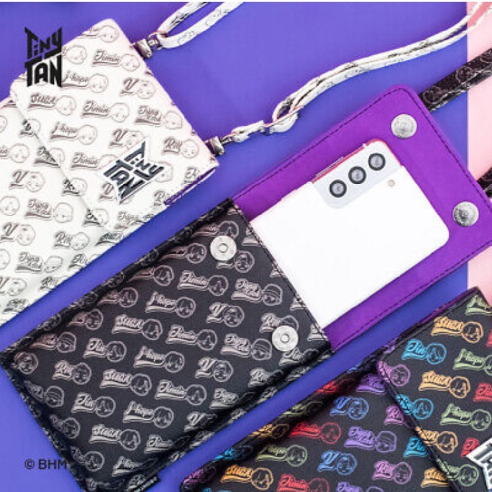 TinyTan official Goods BTS Strap Pouch Black Monotone BTS Goods bag